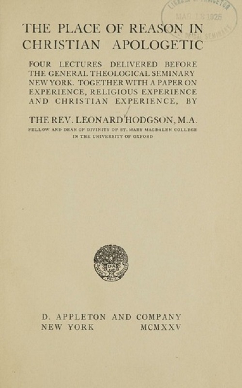 Место разума в христианской апологетике
